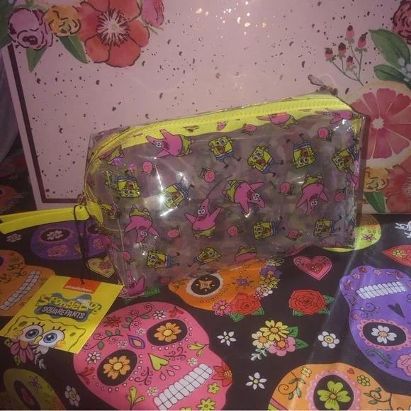 Nickelodeon SpongeBob SquarePants makeup cosmetic bag - Picture 1 of 7